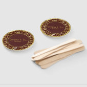 金ゴールドフローラダマスク – 日付の保存 ハンドファン (組立なし)