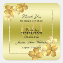 金ゴールドフローラデコレーション&グリッター60誕生日