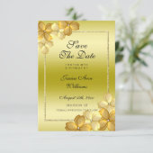 金ゴールドフローラデコレーション&グリッター60誕生日 セーブザデート (スタンド正面)