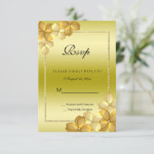 金ゴールドフローラデコレーション&グリッター60th誕生日RS 出欠カード (スタンド正面)