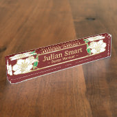 金ゴールドフローラデザインとフレームデスク名プレート デスクネームプレート (側面)