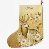 金ゴールドフローラトインデアクリスマスストッキング ラージクリスマスストッキング (裏面)