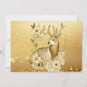 金ゴールドフローラトインデアクリスマスパーティの招待状 招待状 (裏面)