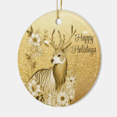 金ゴールドフローラトナカイ セラミックオーナメント (左)