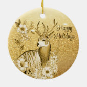 金ゴールドフローラトナカイ セラミックオーナメント (裏面)