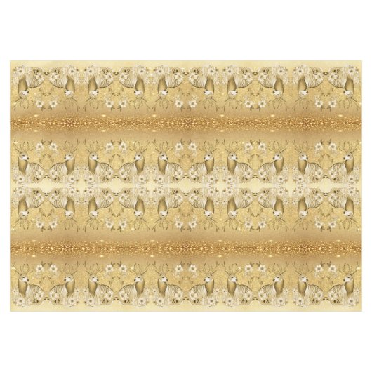 金ゴールドフローラトナディアホリデーテーブルクロス テーブルクロス (正面(横))