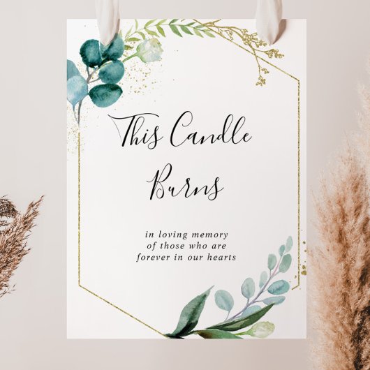 金ゴールドフローラトロピカルグリーンこのキャンドルバーンズ標識 ポスター