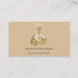 金ゴールドフローラドレスロゴファッションイベントプランナーアイボリー 名刺