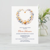 金ゴールドフローラハートブライダルシャワー 招待状 (スタンド正面)