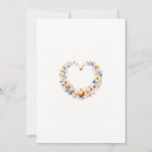 金ゴールドフローラハートブライダルシャワー 招待状 (裏面)