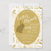 金ゴールドフローラバニーイースターエッグ、イースターブランチ 案内状 (正面)