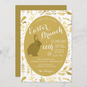 金ゴールドフローラバニーイースターエッグ、イースターブランチ 案内状 (正面/裏面)