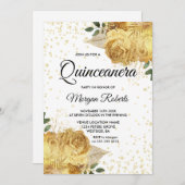 金ゴールドフローラバラキンセアニェラパーティーナイト 招待状 (正面/裏面)