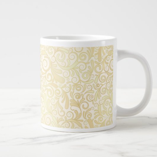 金ゴールドフローラパターン ジャンボコーヒーマグカップ (右)