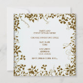 金ゴールドフローラパーティー 招待状 (裏面)