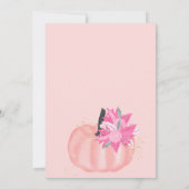 金ゴールドフローラピンクカボチャスクリプト秋スイート16 招待状 (裏面)