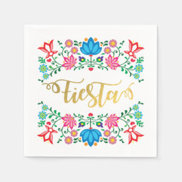 金ゴールドフローラフィエスタメキシカンヴォックアートナプキンズ スタンダードカクテルナプキン