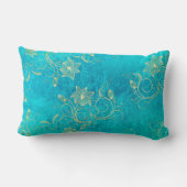 金ゴールドフローラフィリグラーオンターコイズ ランバークッション (裏面)