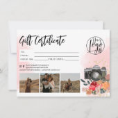 金ゴールドフローラフォトグラファーのギフト券のロゴ (裏面)