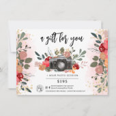 金ゴールドフローラフォトグラファーのギフト券のロゴ (正面)