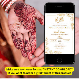 金ゴールドフローラフレエレガントームホワイト紙モダンニカ 招待状