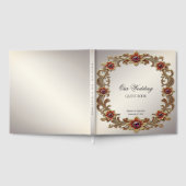 金ゴールドフローラフレームとレッドストーンズゲストブック ゲストブック (全面)