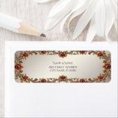 金ゴールドフローラフレーム差出人住所ラベル ラベル (インサイチュ)