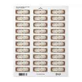 金ゴールドフローラフレーム差出人住所ラベル ラベル (フルシート)