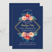 金ゴールドフローラフレーム招待状 招待状 (正面/裏面)