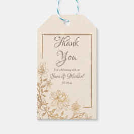 金ゴールドフローラフローリッシュサンキューラベル ギフトタグ