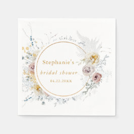 金ゴールドフローラブライダルシャワー スタンダードカクテルナプキン