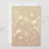 金ゴールドフローラブルゴーニュウェディングレセプション招待状 招待状 (裏面)