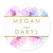 金ゴールドフローラブルーパープルエレガントな結婚式