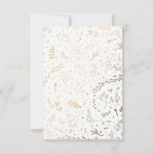 金ゴールドフローラブーケウェディングRSVPカード 出欠カード (裏面)