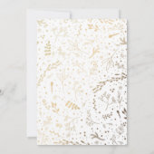 金ゴールドフローラブーケホワイト婚約パーティ 招待状 (裏面)