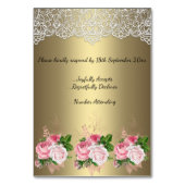 金ゴールドフローラブーケレースRSVP テーブルナンバー (裏面)