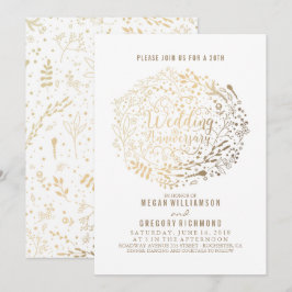 金ゴールドフローラブーケ結婚素敵な記念日 招待状