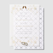 金ゴールドフローラベリウム結婚式招待状テンプレート ベラム紙招待状 (オフセット (招待状))