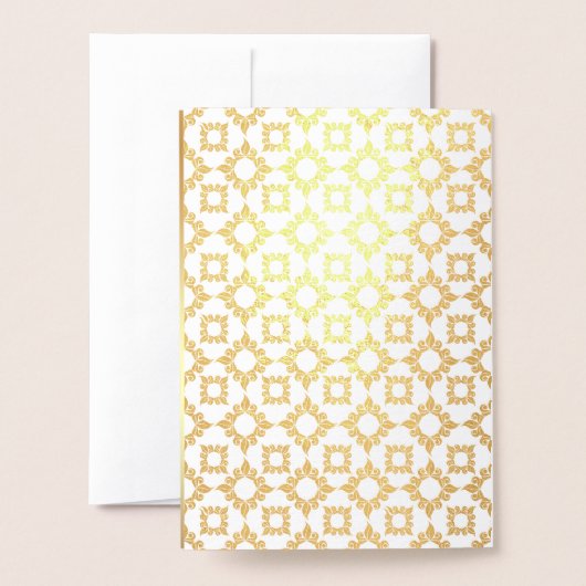 金ゴールドフローラマルーン写真ムスリム結婚ズ 箔カード (裏面封筒付き)