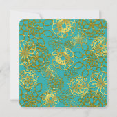 金ゴールドフローラマンダラスウェディングパーティー 招待状 (裏面)