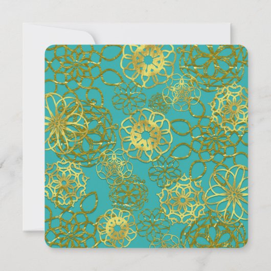 金ゴールドフローラマンダラススウィート16パーティー 招待状 (裏面)