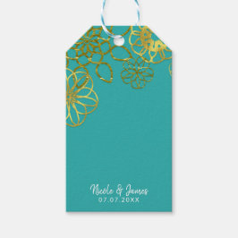 金ゴールドフローラマンダラ結婚スブライダルシャワーパーティー ギフトタグ