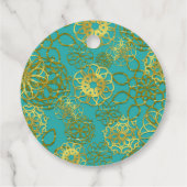 金ゴールドフローラマンダラ結婚スブライダルシャワーパーティー フェイバータグ (裏面)