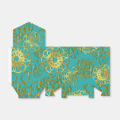 金ゴールドフローラマンダラ結婚スブライダルシャワーパーティー フェイバーボックス (折り畳みなし)