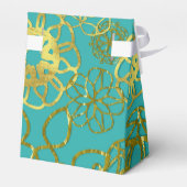 金ゴールドフローラマンダラ結婚スブライダルシャワーパーティー フェイバーボックス (裏面サイド)