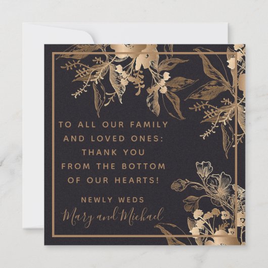 金ゴールドフローラメタリック結婚アレンジメント (裏面)