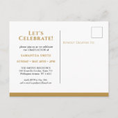 金ゴールドフローラモダンタイポグラフィ撮影 インビテーションポストカード (裏面)