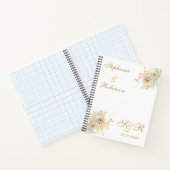 金ゴールドフローラモノグラムロゴウェディングプランナー ノートブック (内部)