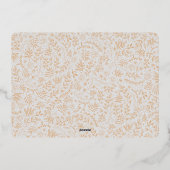 金ゴールドフローラモノグラム感謝祭グリーティングフォト 箔シーズンカード (裏面)