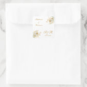金ゴールドフローラモノグラム結婚ロゴ スクエアシール (バッグ)